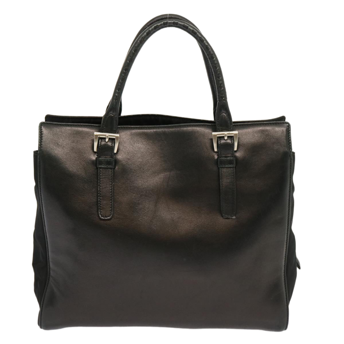 PRADA Hand Bag Leather Black 70340