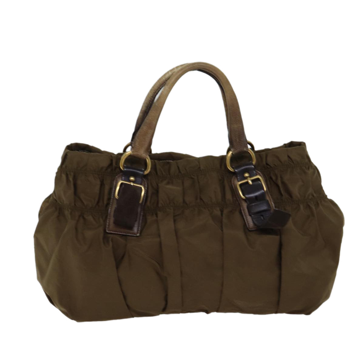 PRADA Hand Bag Nylon Brown 70388