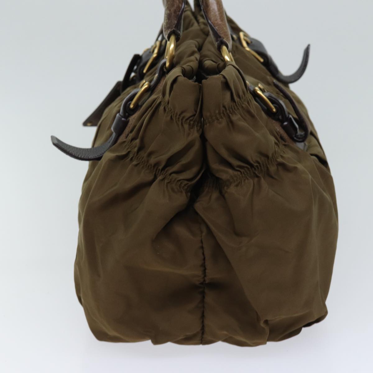 PRADA Hand Bag Nylon Brown 70388