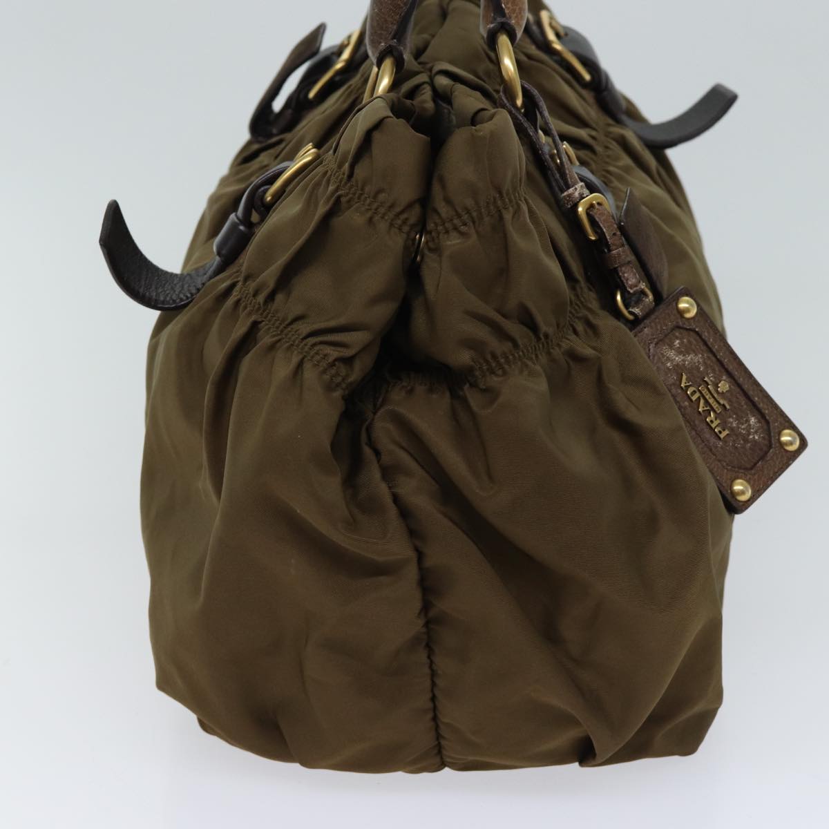 PRADA Hand Bag Nylon Brown 70388