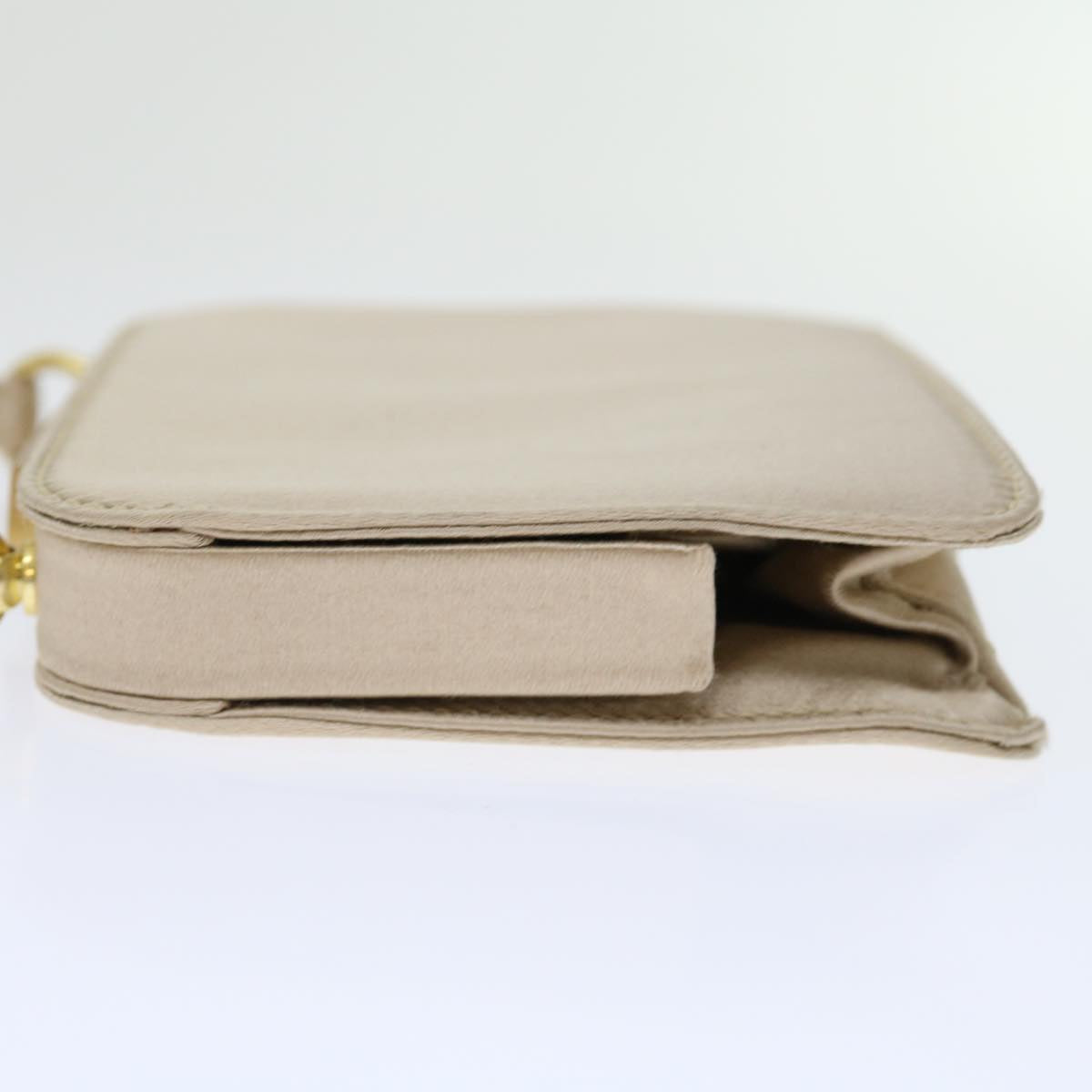 PRADA Hand Bag Satin Gold 70527