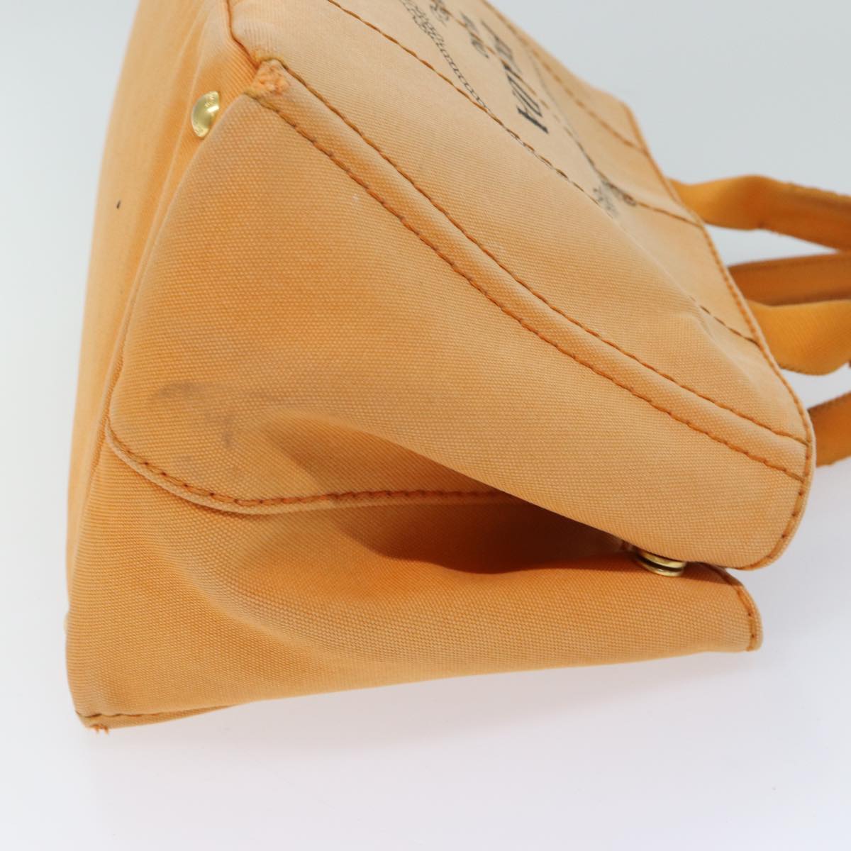 PRADA Canapa MM Hand Bag Canvas Orange 70580