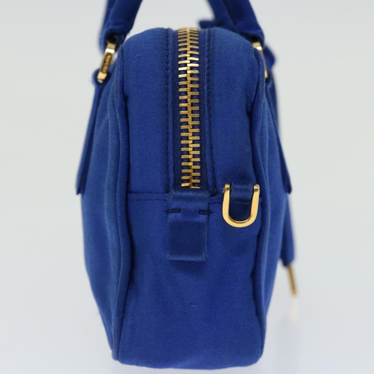 PRADA Hand Bag Satin 2way Blue 70643