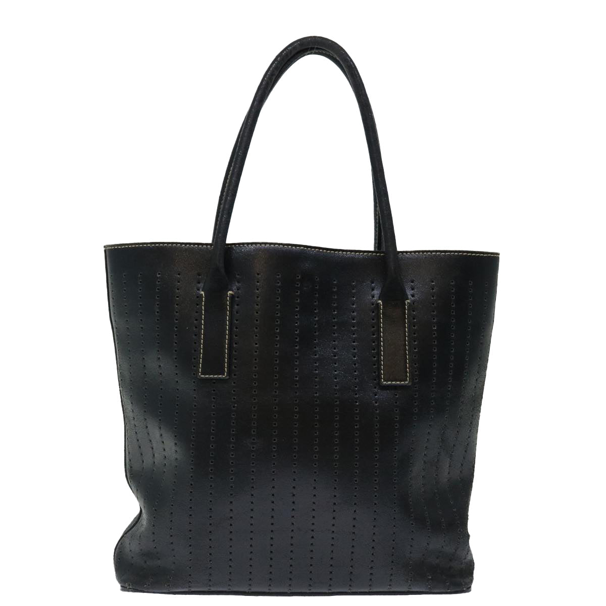 PRADA Hand Bag Leather Black 70865