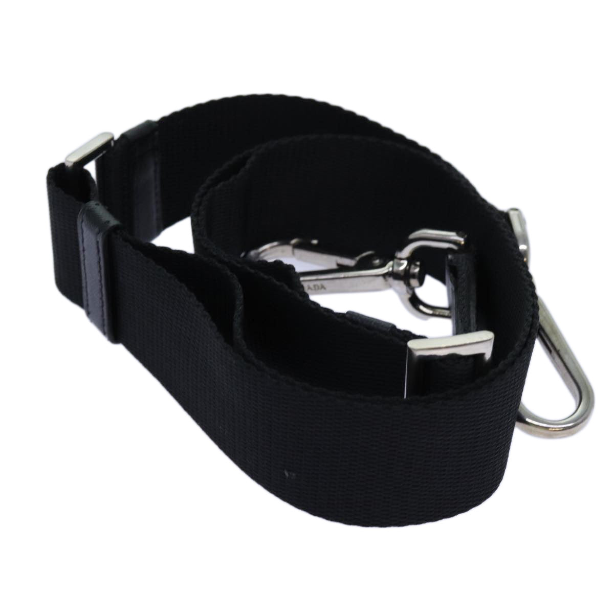 PRADA Adjustable Shoulder Strap Canvas 28.3""-44.9"" Black 70876
