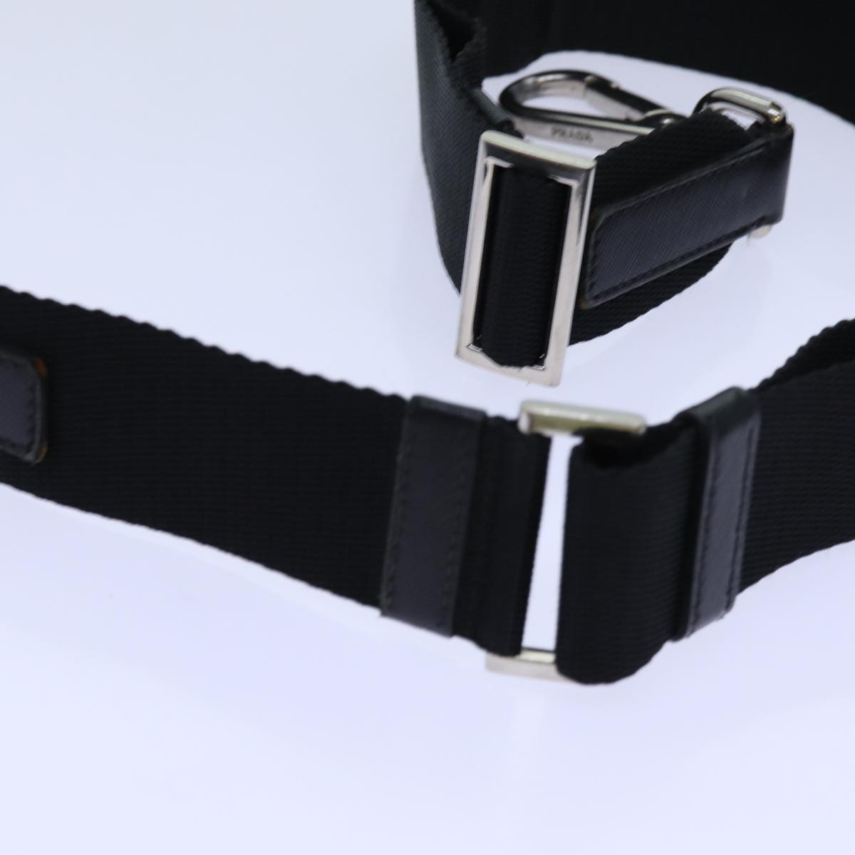 PRADA Adjustable Shoulder Strap Canvas 28.3""-44.9"" Black 70876