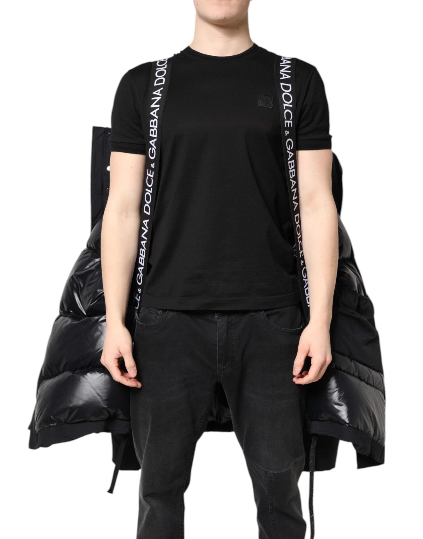 Dolce & Gabbana Black Nylon Full Zip Hooded Parka Men's Jacket