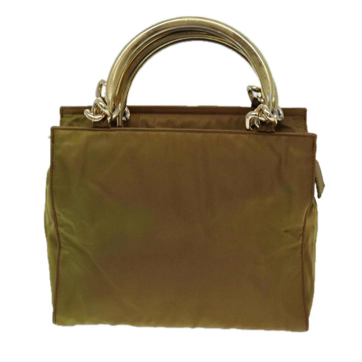 PRADA Chain Hand Bag Nylon Khaki 70956