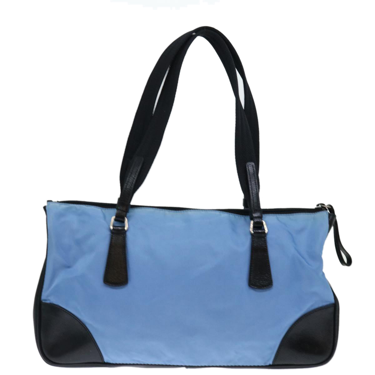 PRADA Shoulder Bag Nylon Light Blue Black 71018