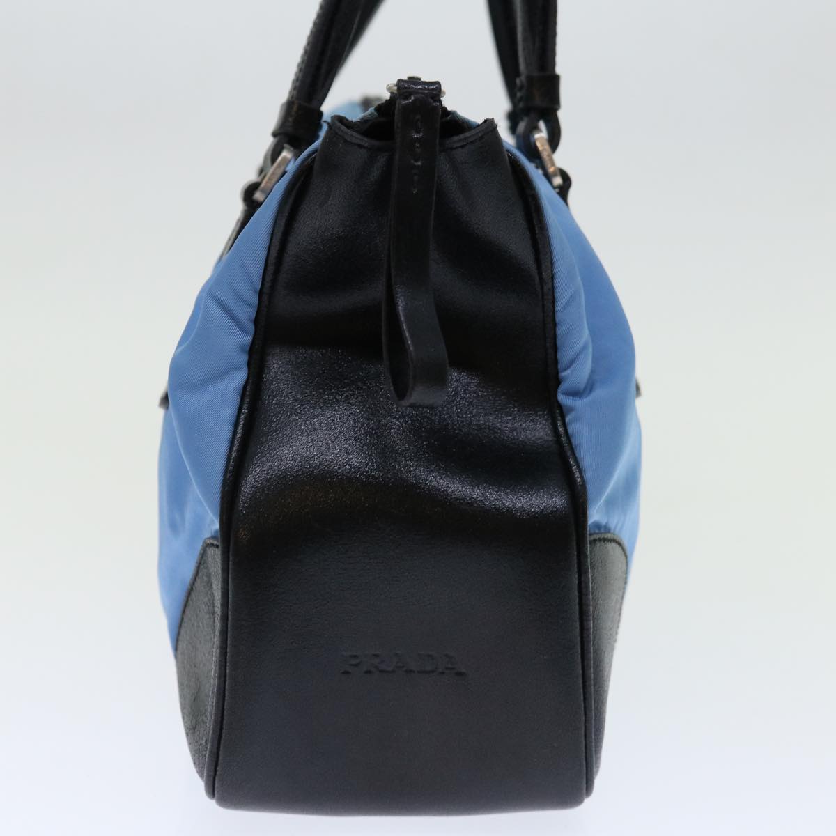 PRADA Shoulder Bag Nylon Light Blue Black 71018