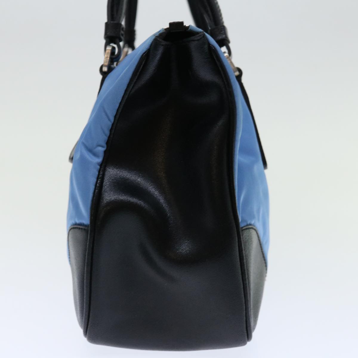 PRADA Shoulder Bag Nylon Light Blue Black 71018