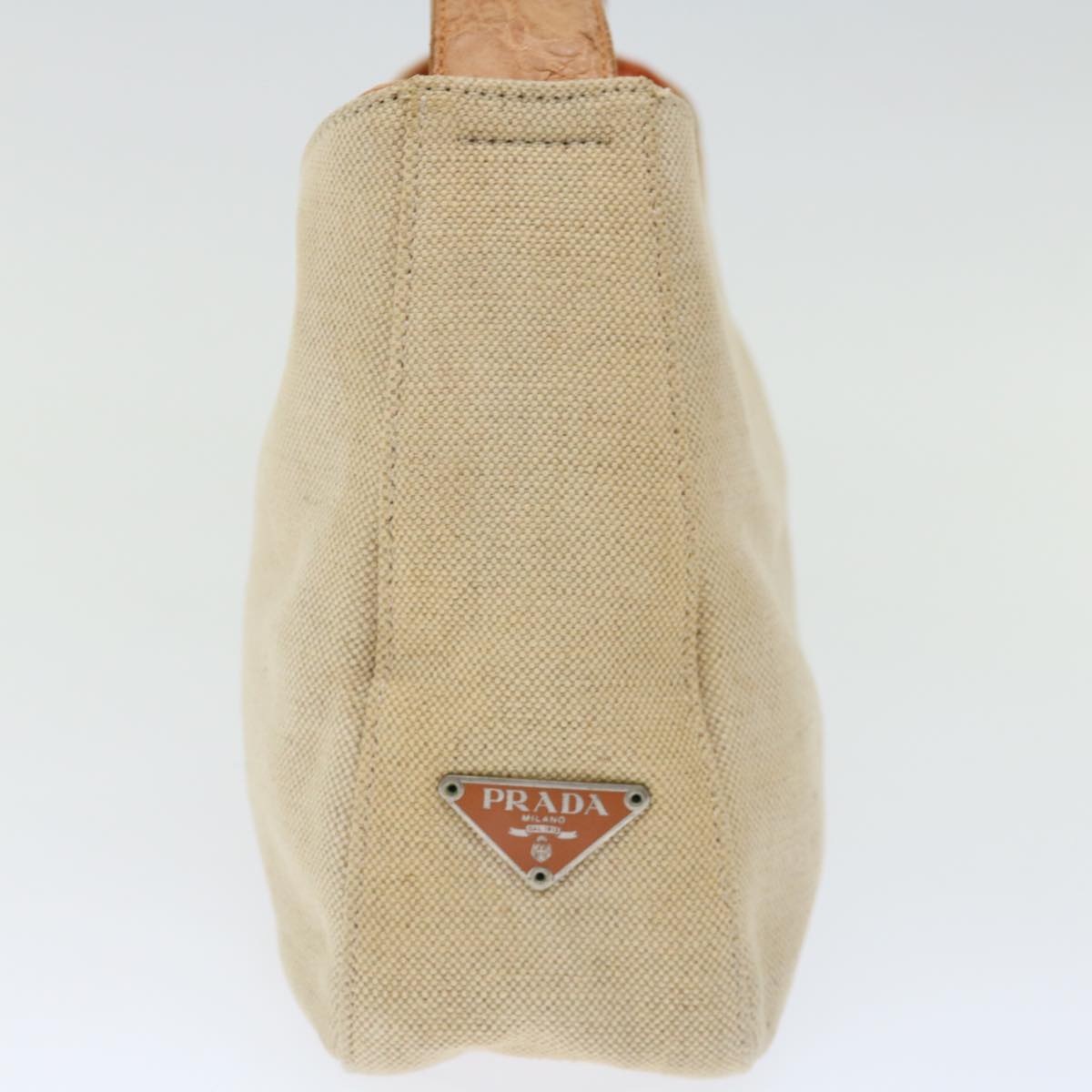 PRADA Shoulder Bag Canvas Beige Orange 71062