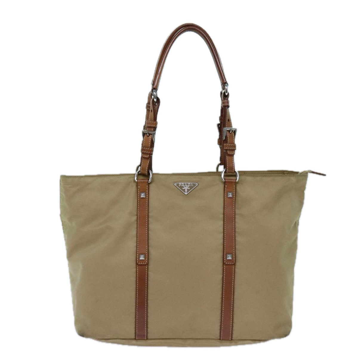 PRADA Tote Bag Nylon Beige 71182