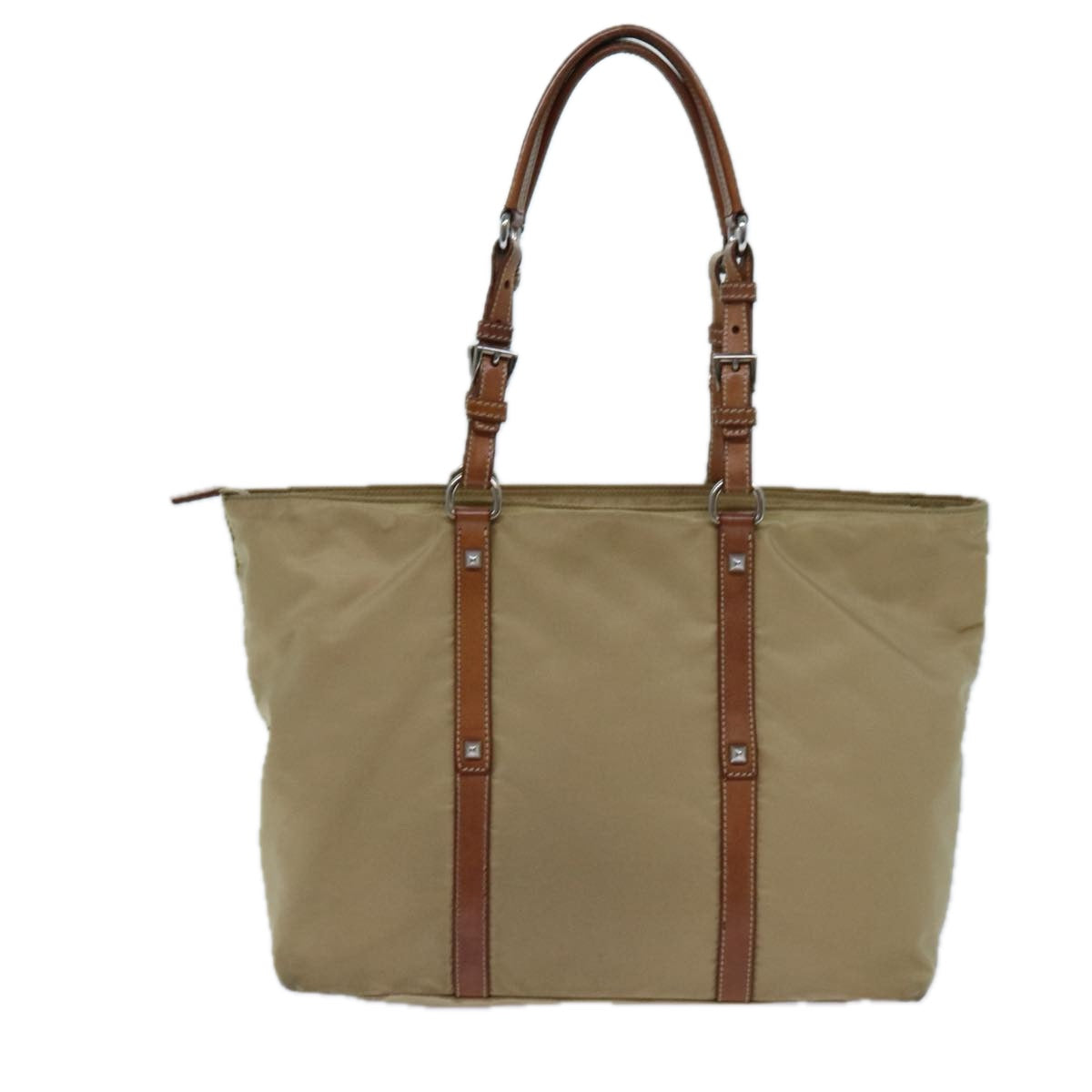 PRADA Tote Bag Nylon Beige 71182