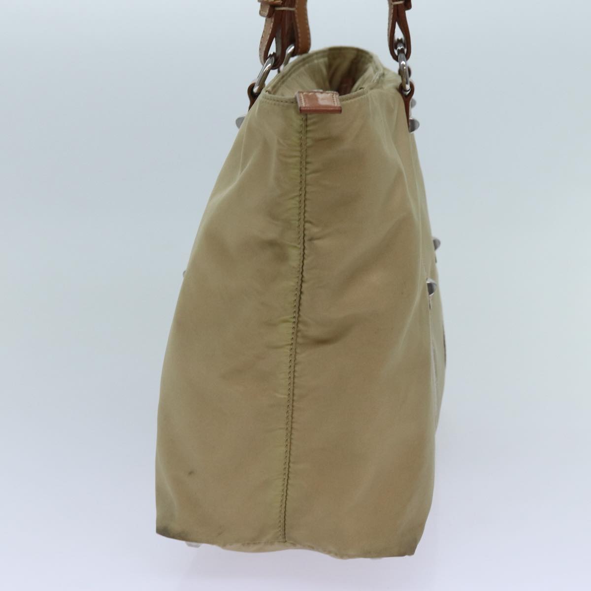 PRADA Tote Bag Nylon Beige 71182