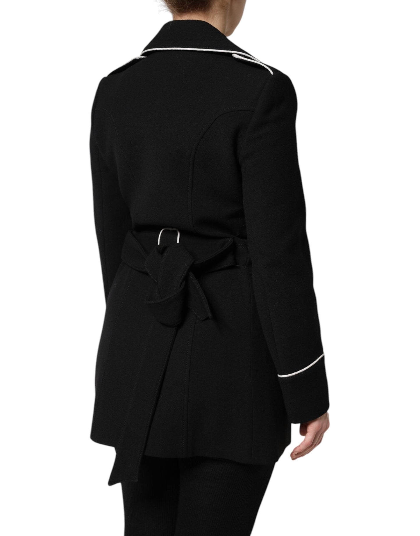 Dolce & Gabbana Black Wool Double Breasted Blazer Women's Jacket