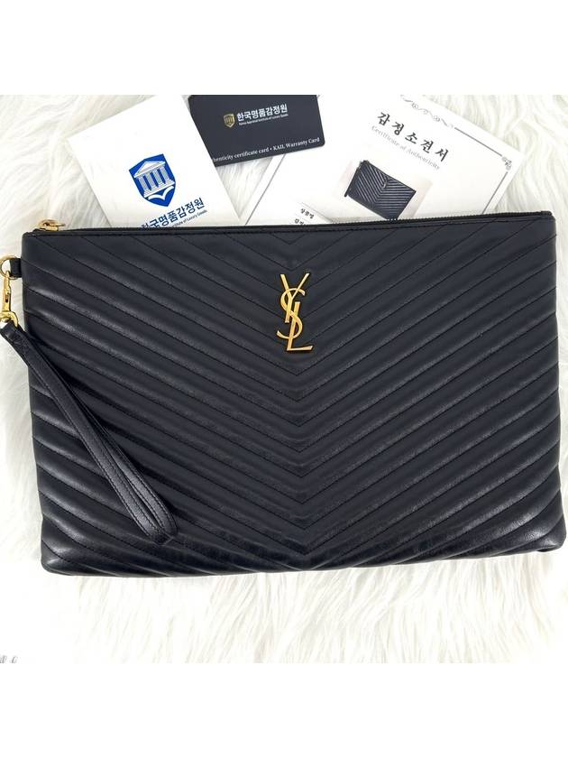 Saint Laurent Matelasse clutch bag large black