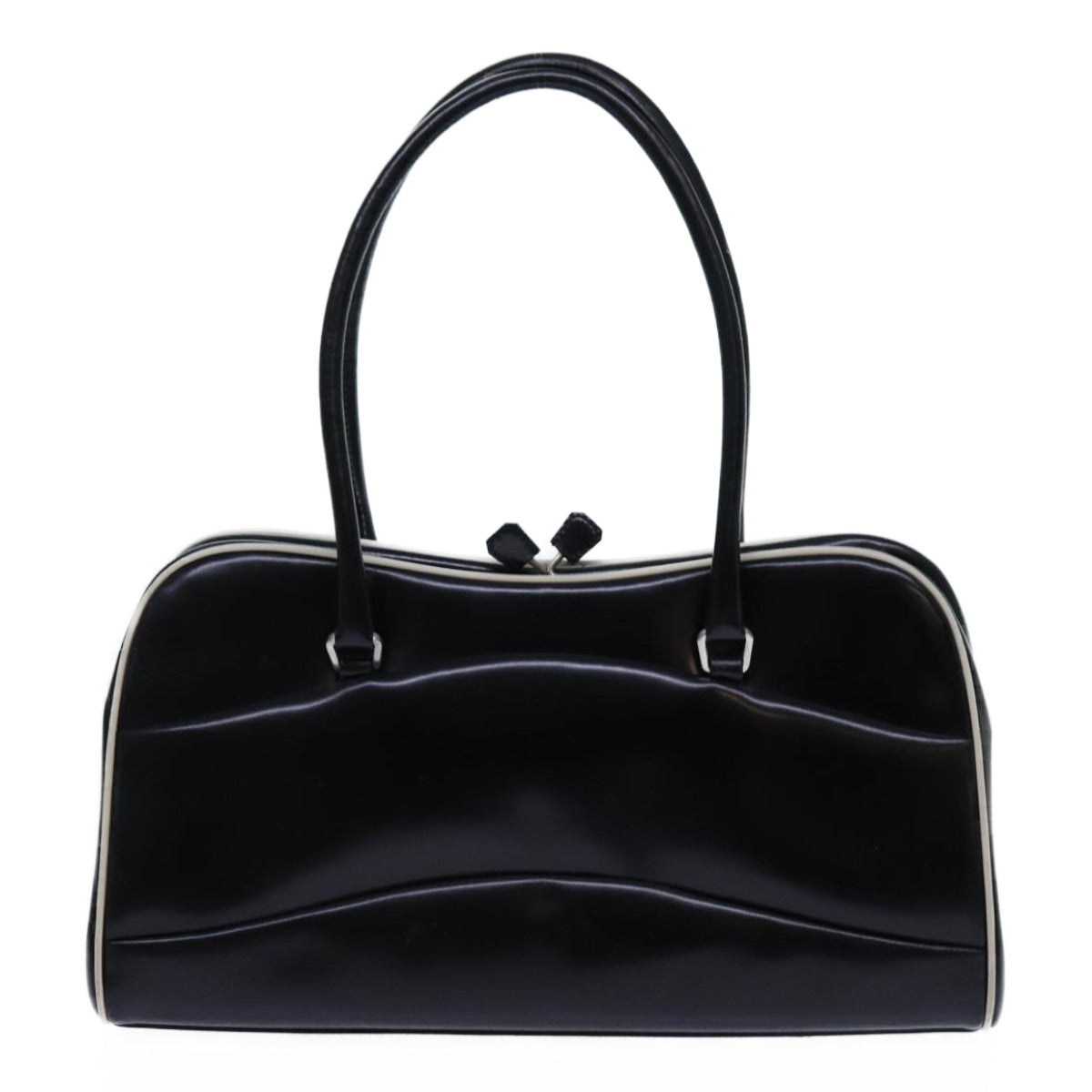 PRADA Hand Bag Leather Black 71493