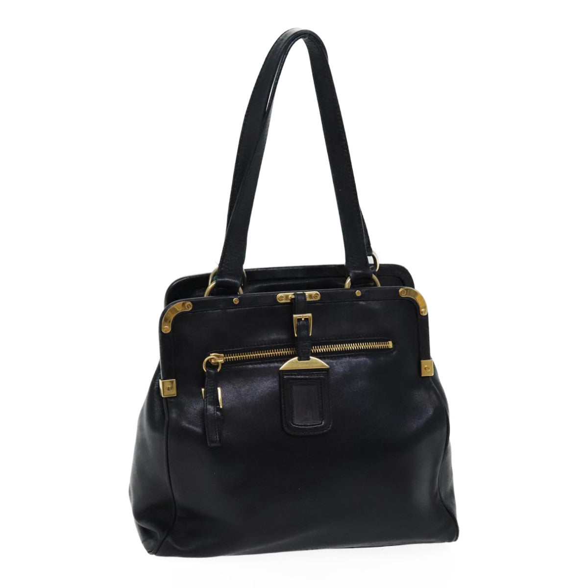 PRADA Tote Bag Leather Black 71494
