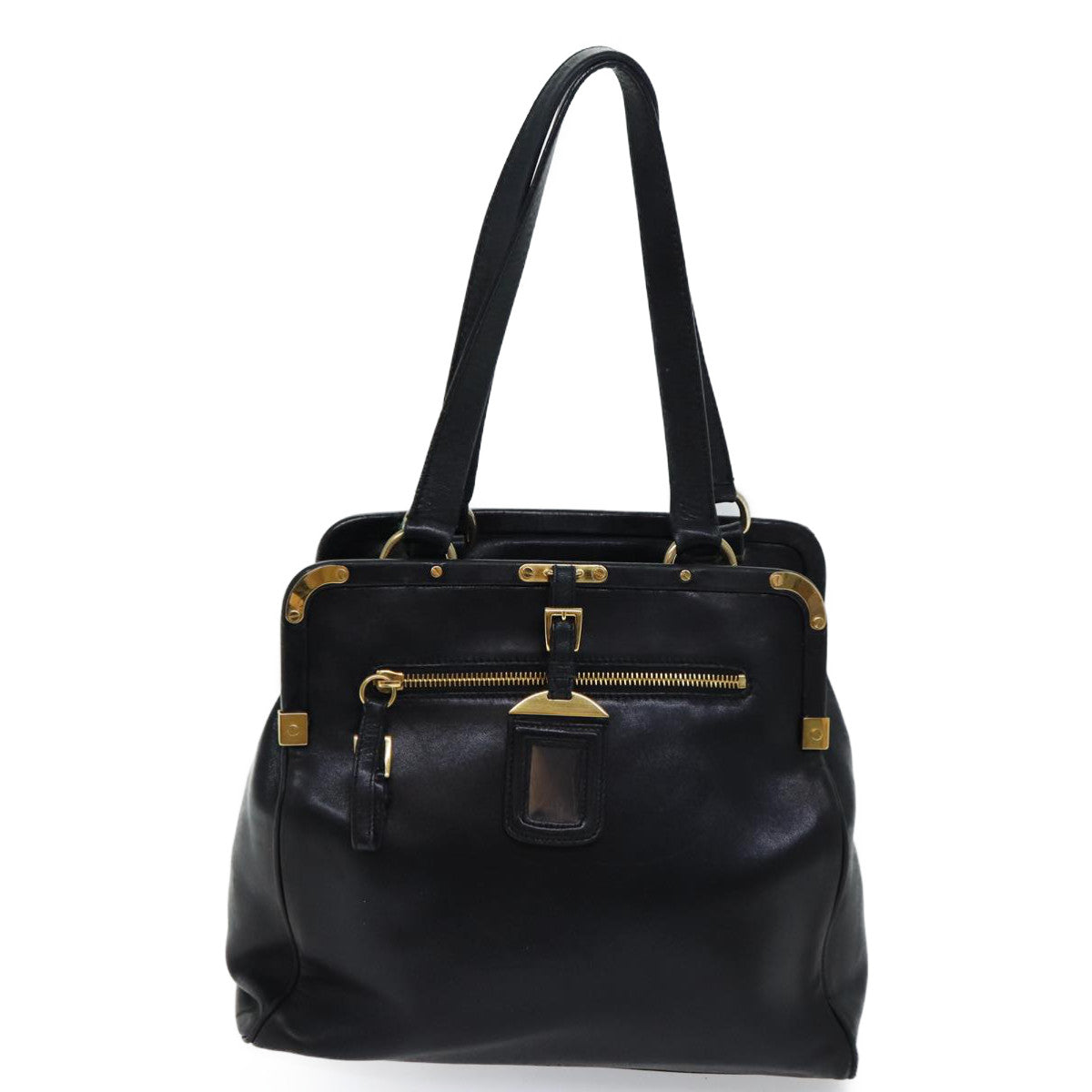 PRADA Tote Bag Leather Black 71494
