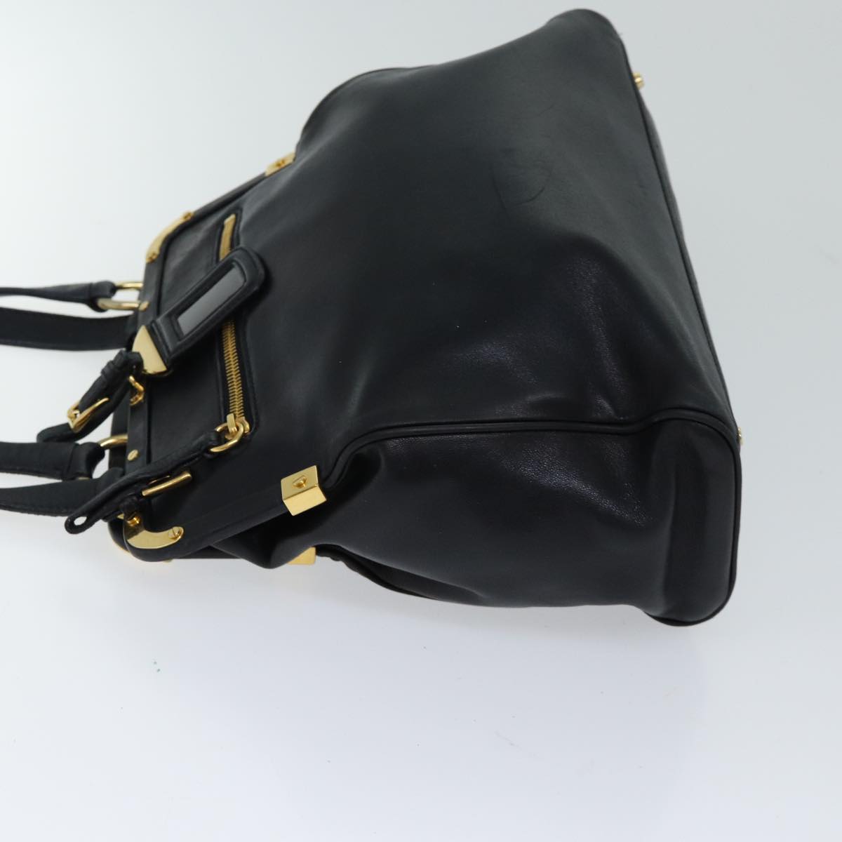 PRADA Tote Bag Leather Black 71494