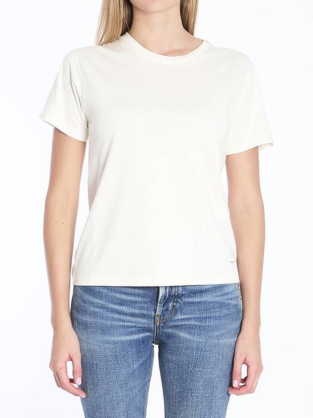 Saint Laurent Logo Patch Crew Neck Short Sleeve T-Shirt White