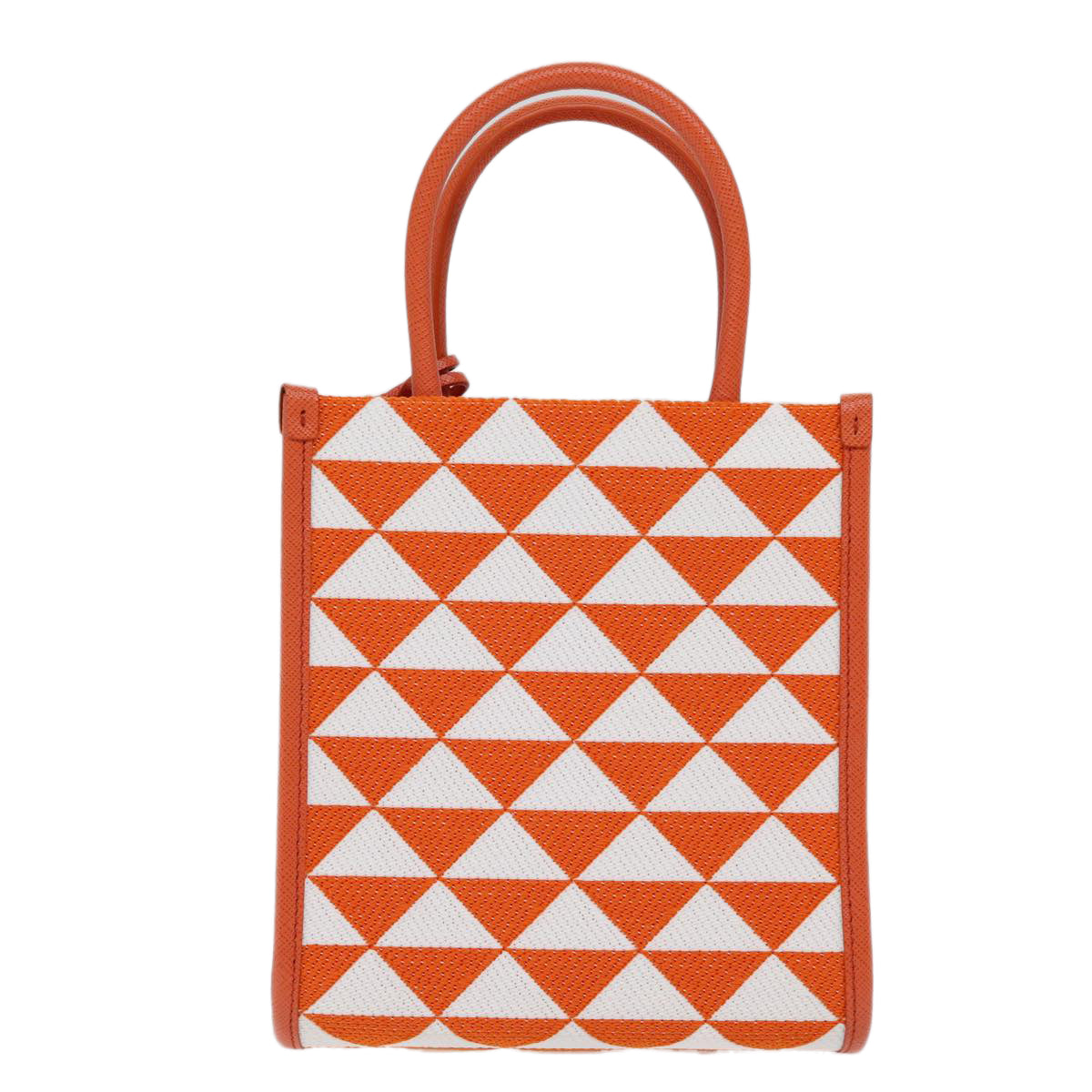 PRADA Hand Bag Canvas 2way Orange 71577SA
