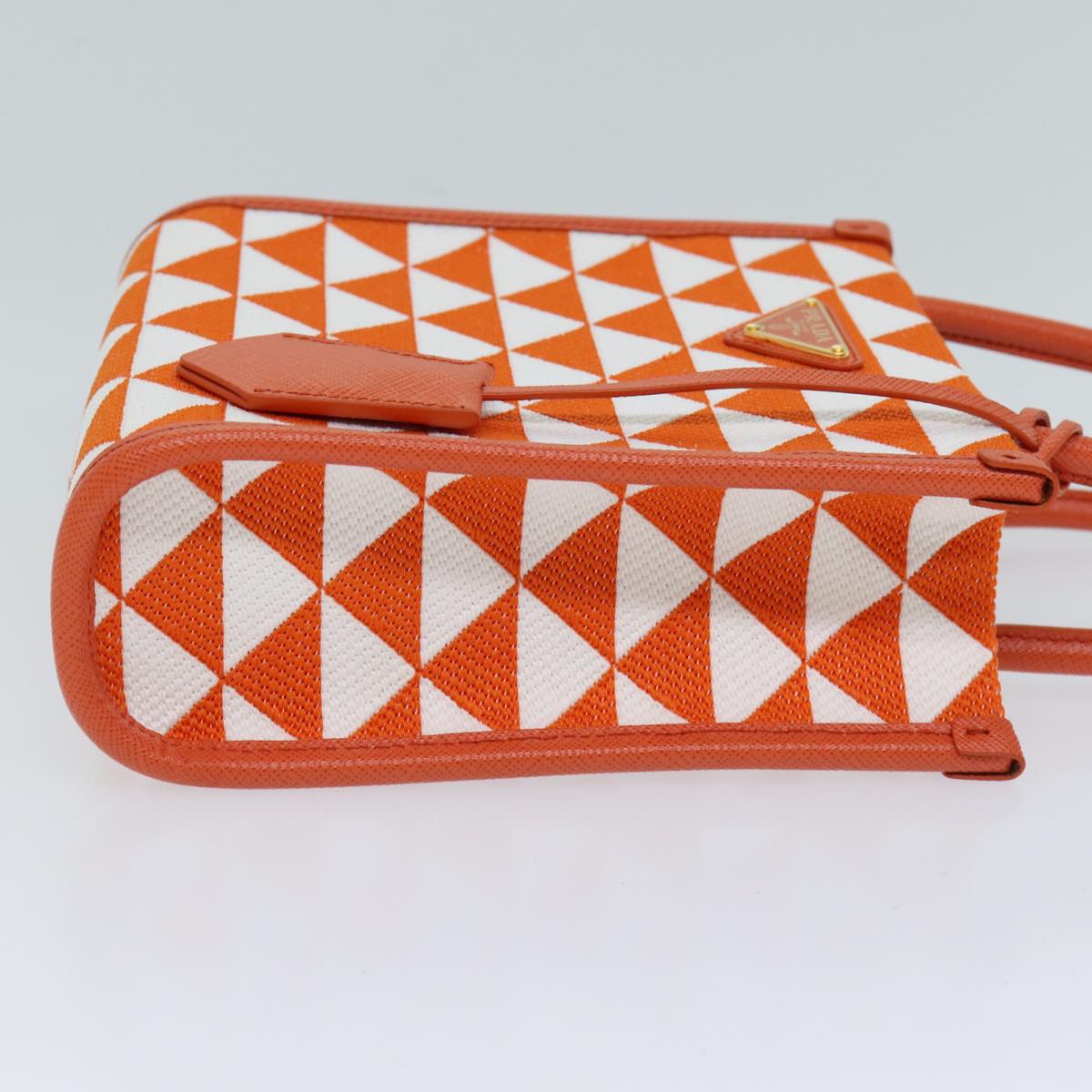 PRADA Hand Bag Canvas 2way Orange 71577SA
