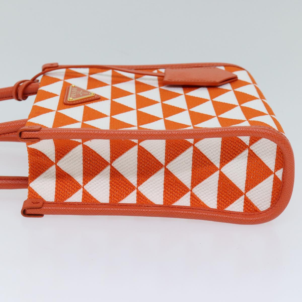 PRADA Hand Bag Canvas 2way Orange 71577SA