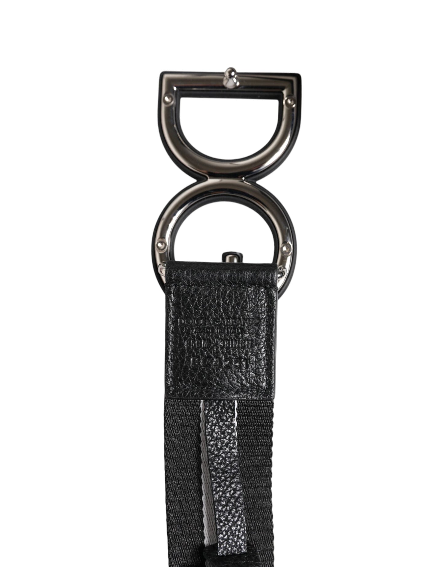 Dolce & Gabbana Black Polyester Logo Print DG Buckle Men's Belt