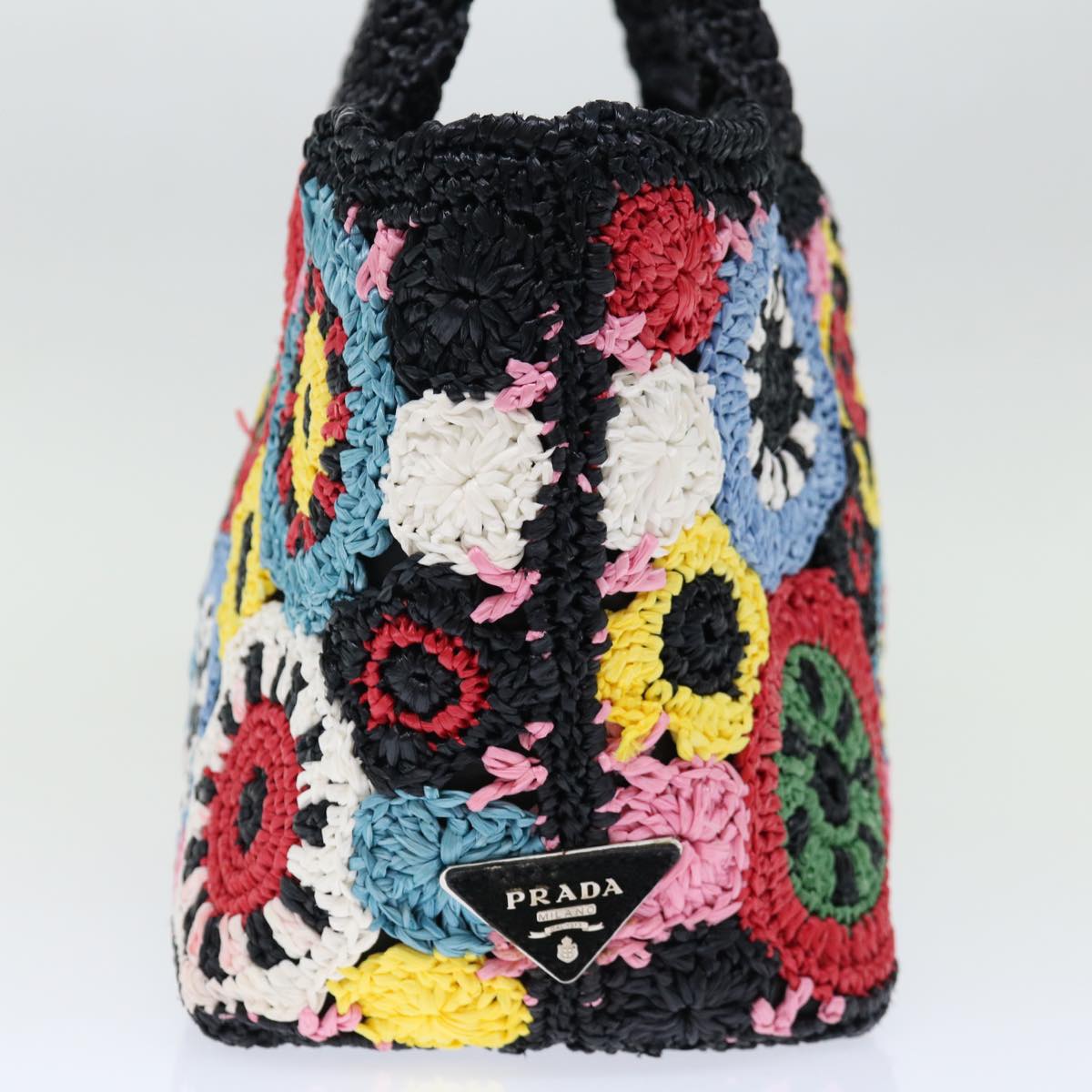 PRADA Hand Bag Raffia 2way Multicolor 71640A