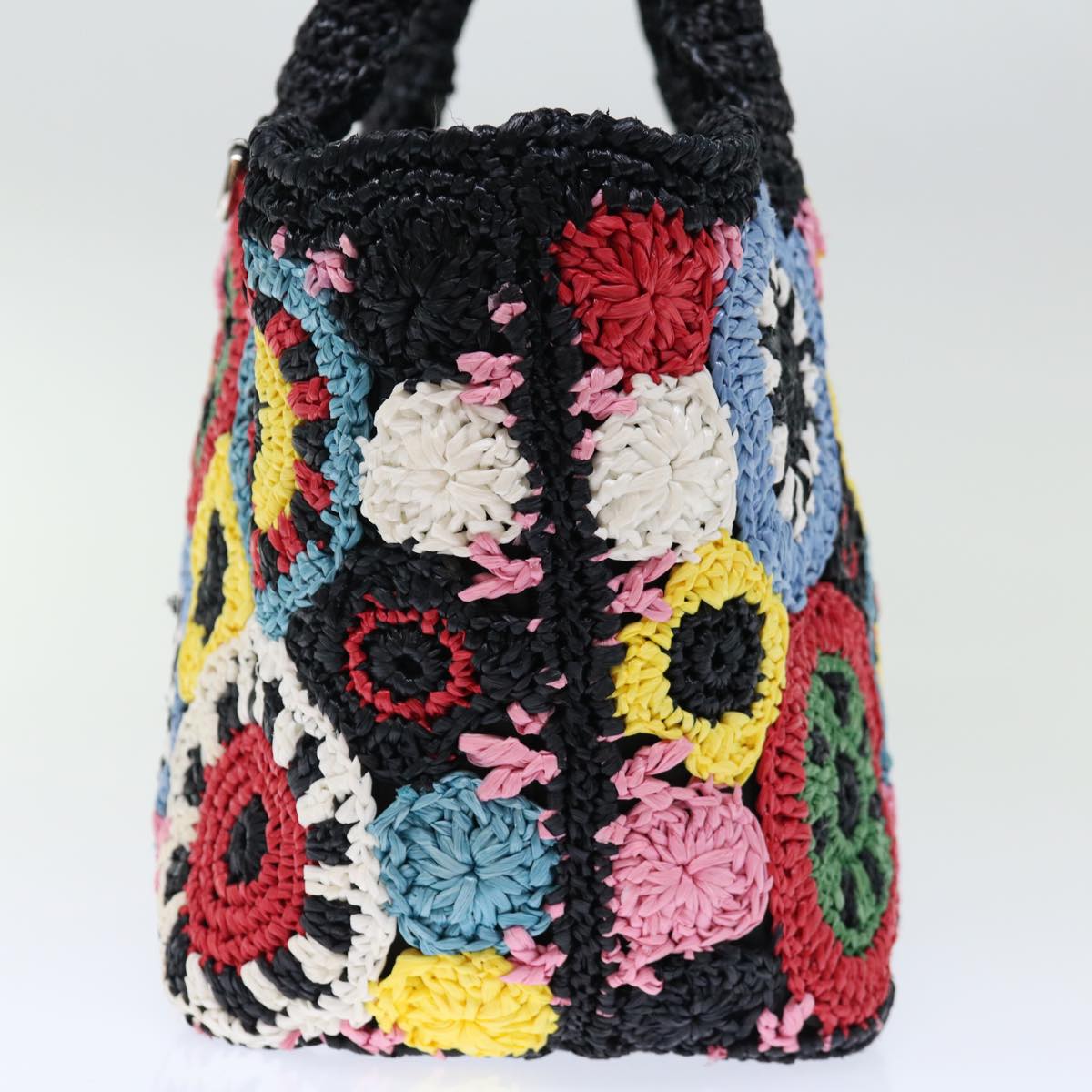 PRADA Hand Bag Raffia 2way Multicolor 71640A