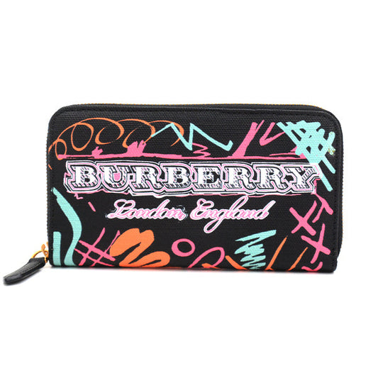 Burberry Canvas Graffiti Zip Wallet