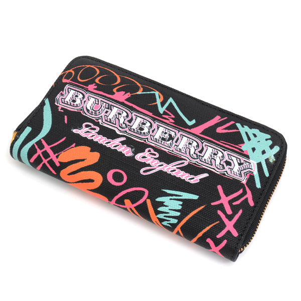 Burberry Canvas Graffiti Zip Wallet