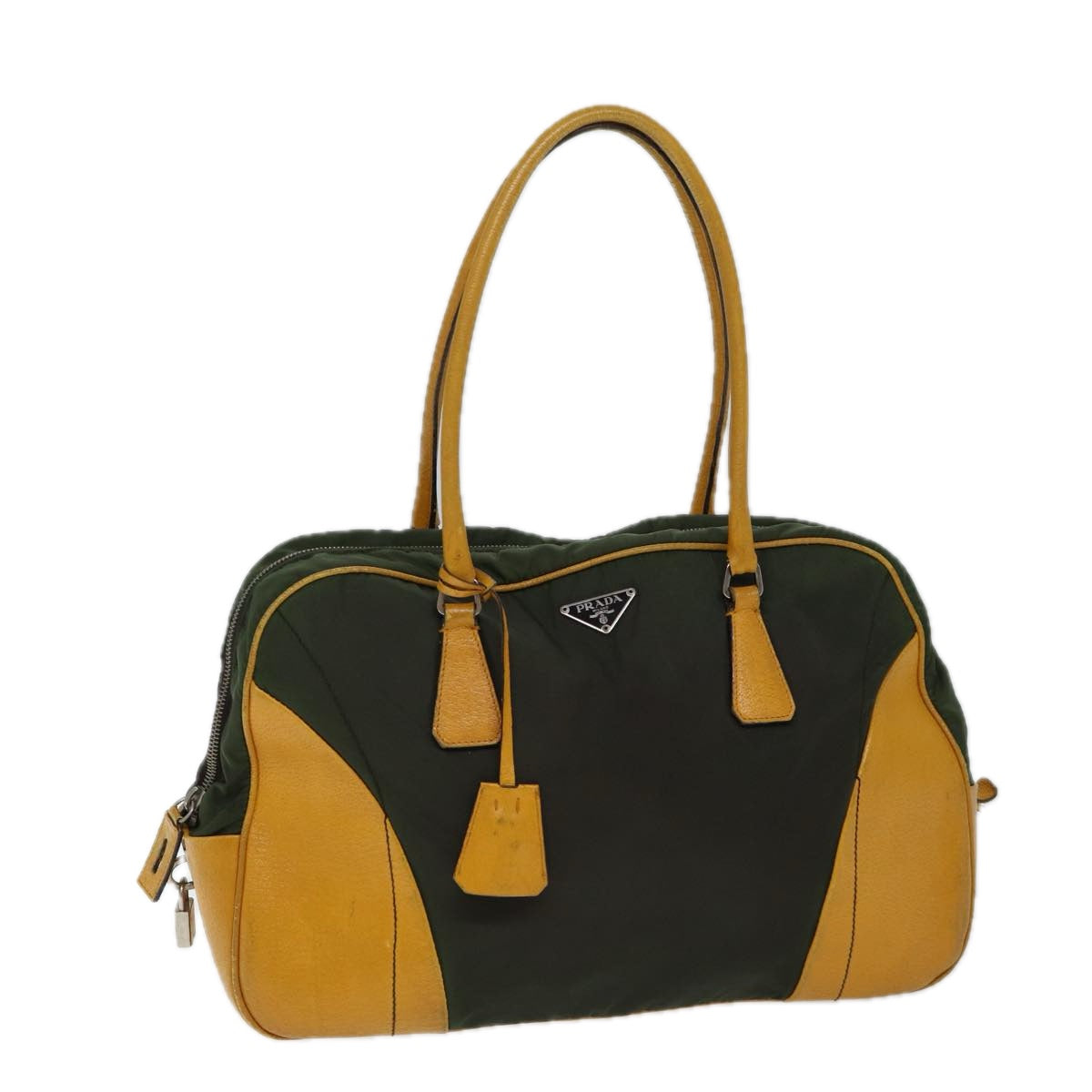 PRADA Shoulder Bag Nylon Khaki Yellow 71843