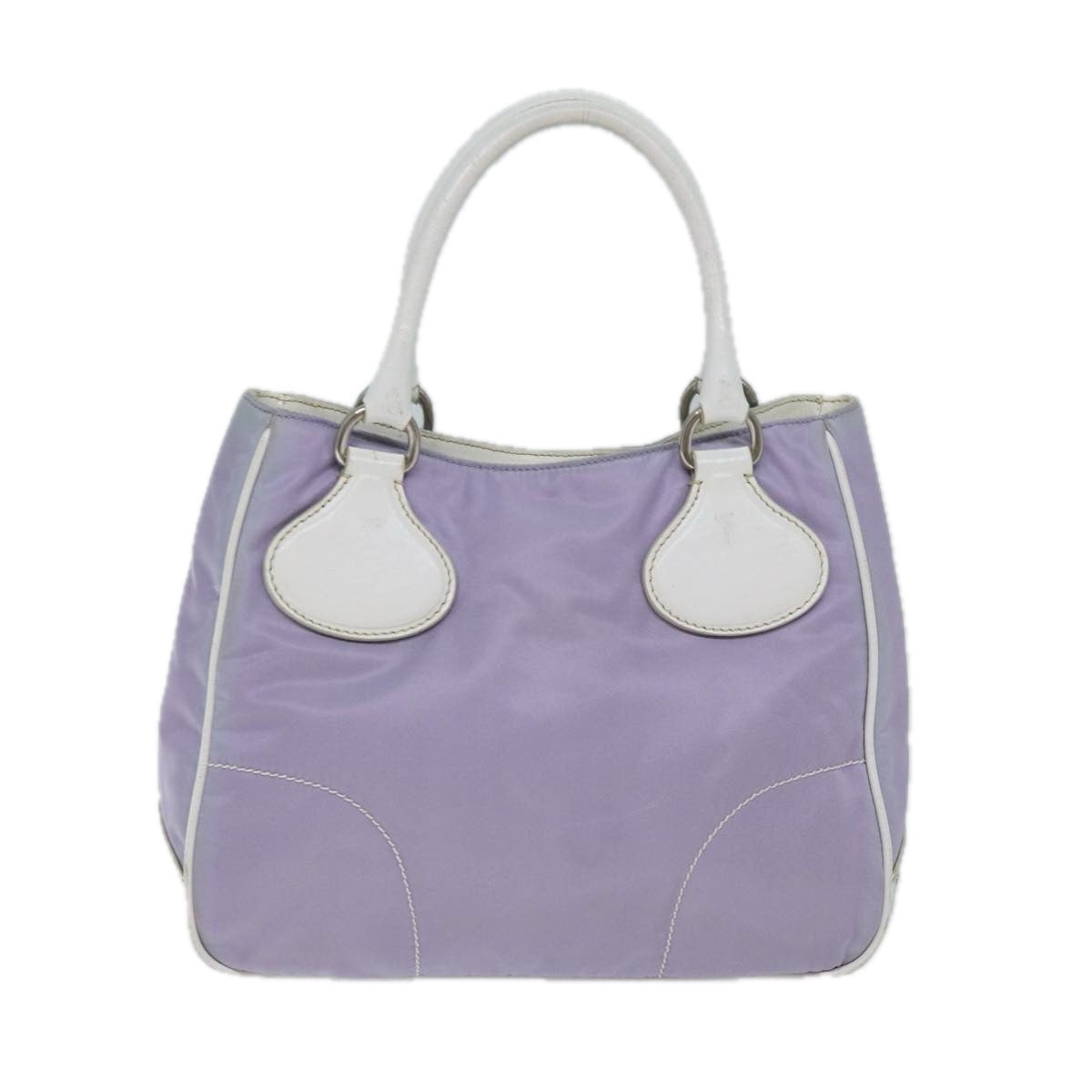 PRADA Hand Bag Nylon Purple White 71847