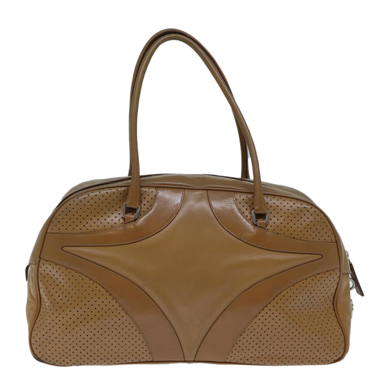 PRADA Shoulder Bag Leather Beige 71863