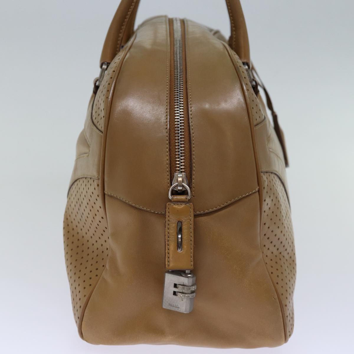 PRADA Shoulder Bag Leather Beige 71863