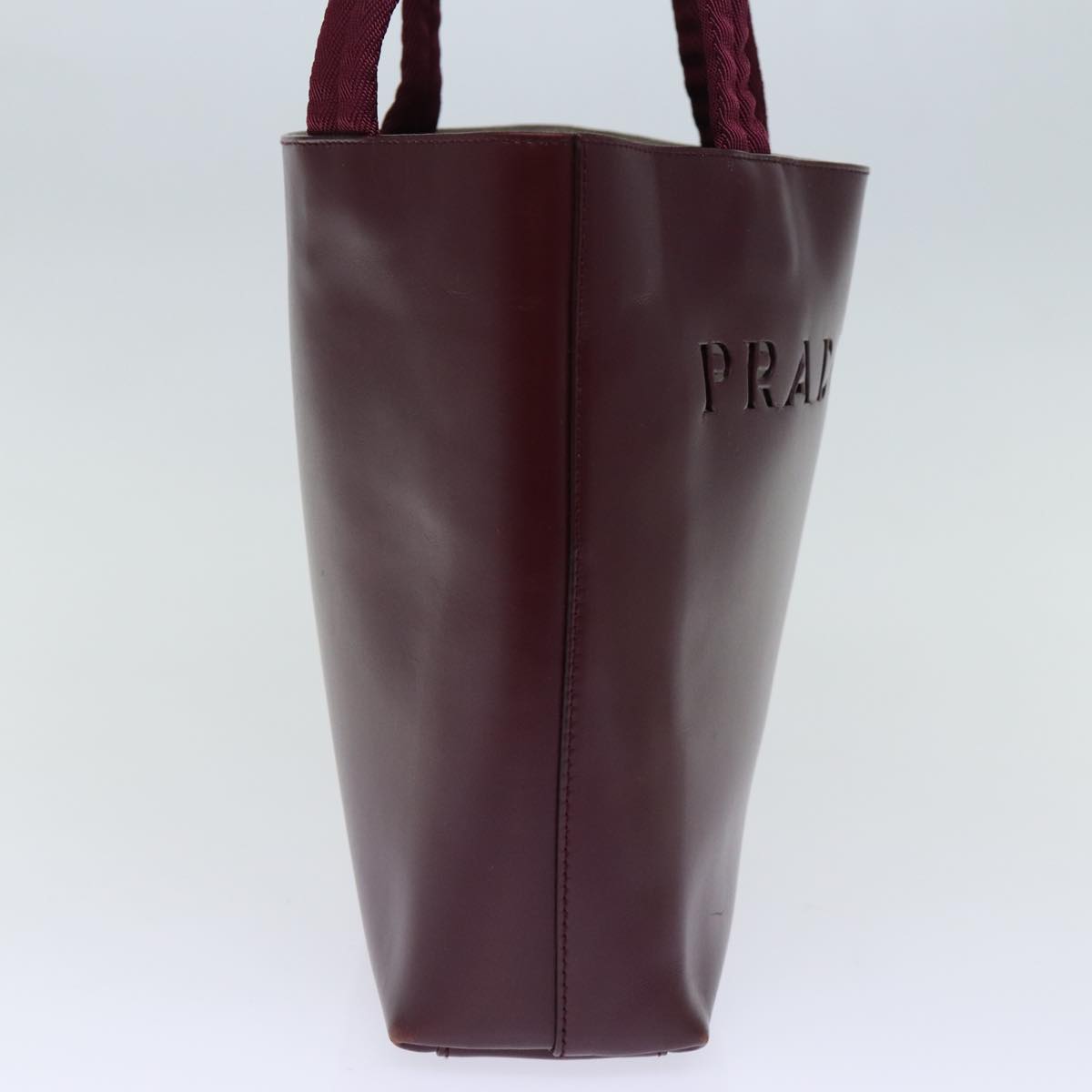 PRADA Hand Bag Leather Bordeaux 71872