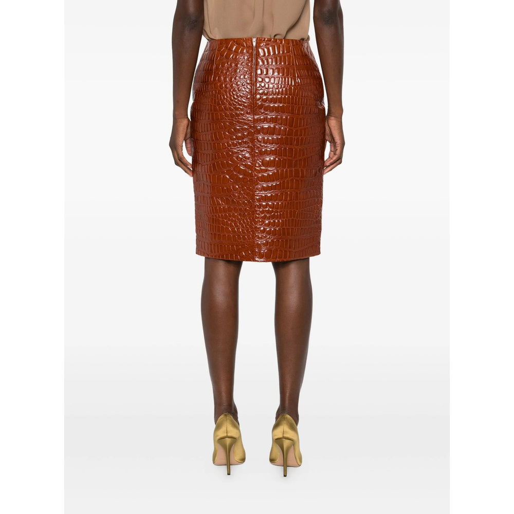 Saint Laurent Brown Skirts - Pencil Skirts Women