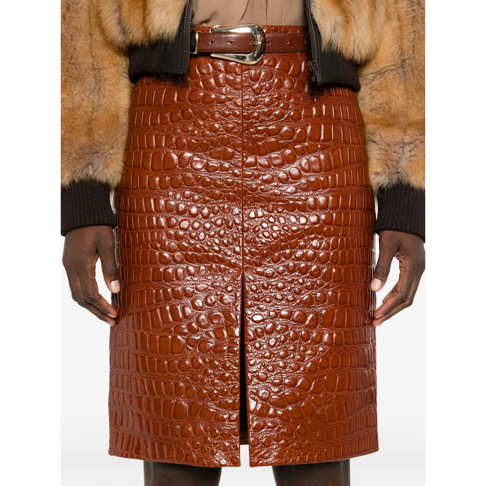 Saint Laurent Brown Skirts - Pencil Skirts Women