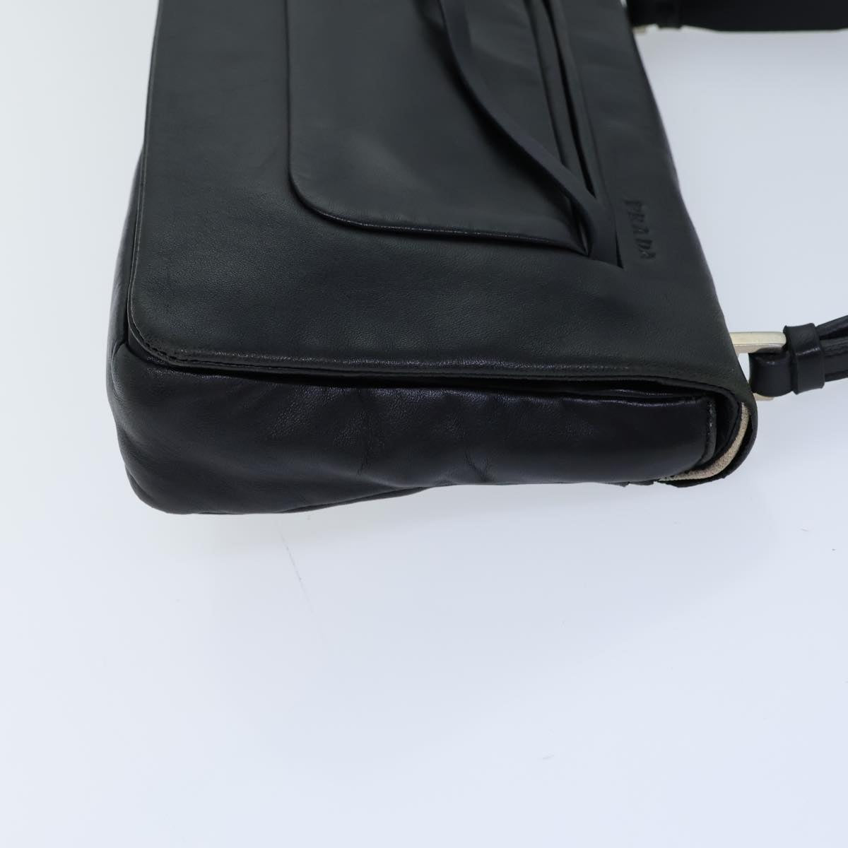 PRADA Shoulder Bag Leather Black 71914