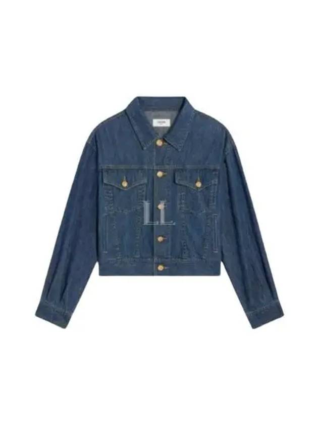CELINE Boxy Cropped Denim Jacket Blue