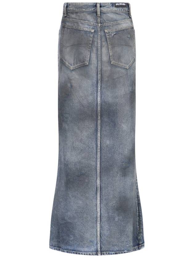 Balenciaga 23 fw Denim Skirt WITH Back Logo Patch 744975TNW014974 B0650497487