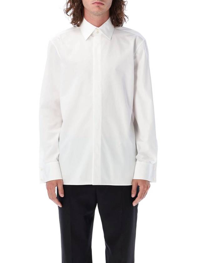 Saint Laurent Cassandre Long Sleeve Shirt White