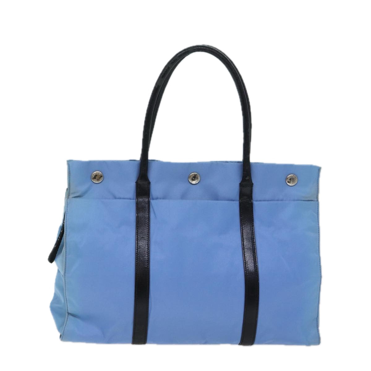 PRADA Hand Bag Nylon Light Blue Black 72011