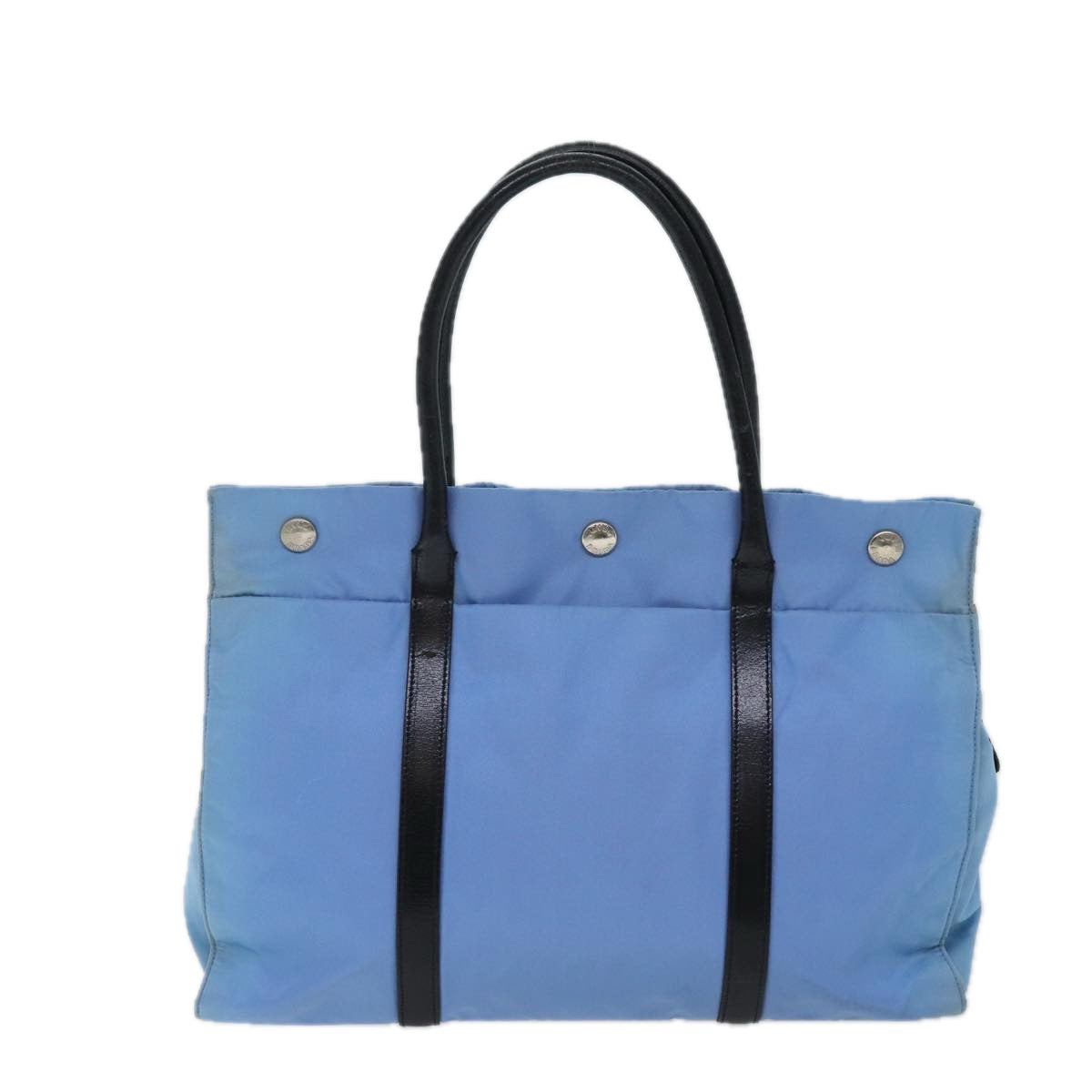 PRADA Hand Bag Nylon Light Blue Black 72011
