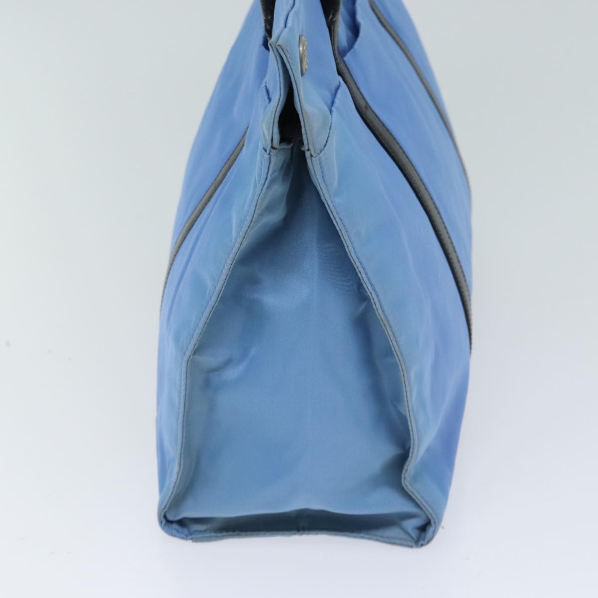 PRADA Hand Bag Nylon Light Blue Black 72011