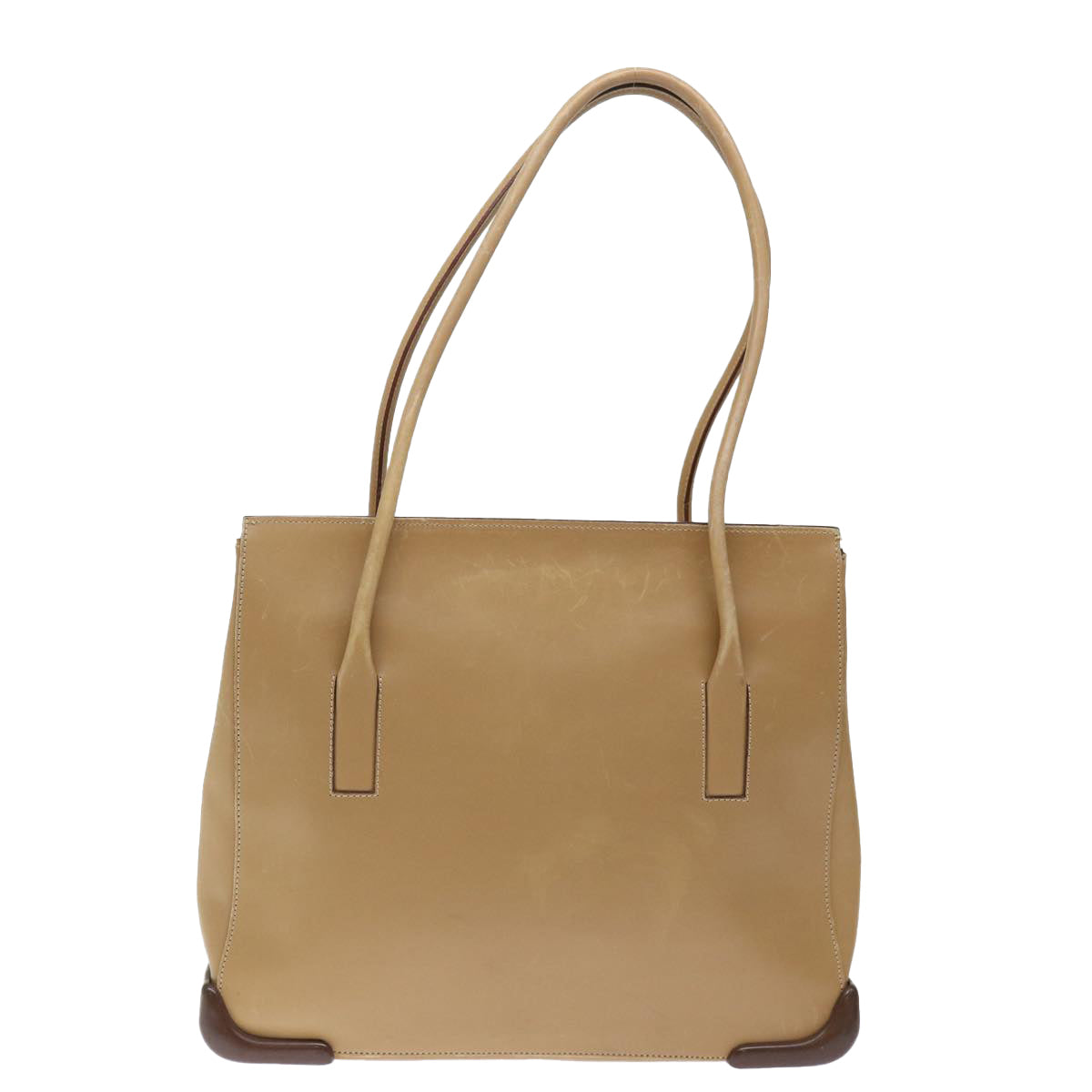 PRADA Shoulder Bag Leather Khaki 72013