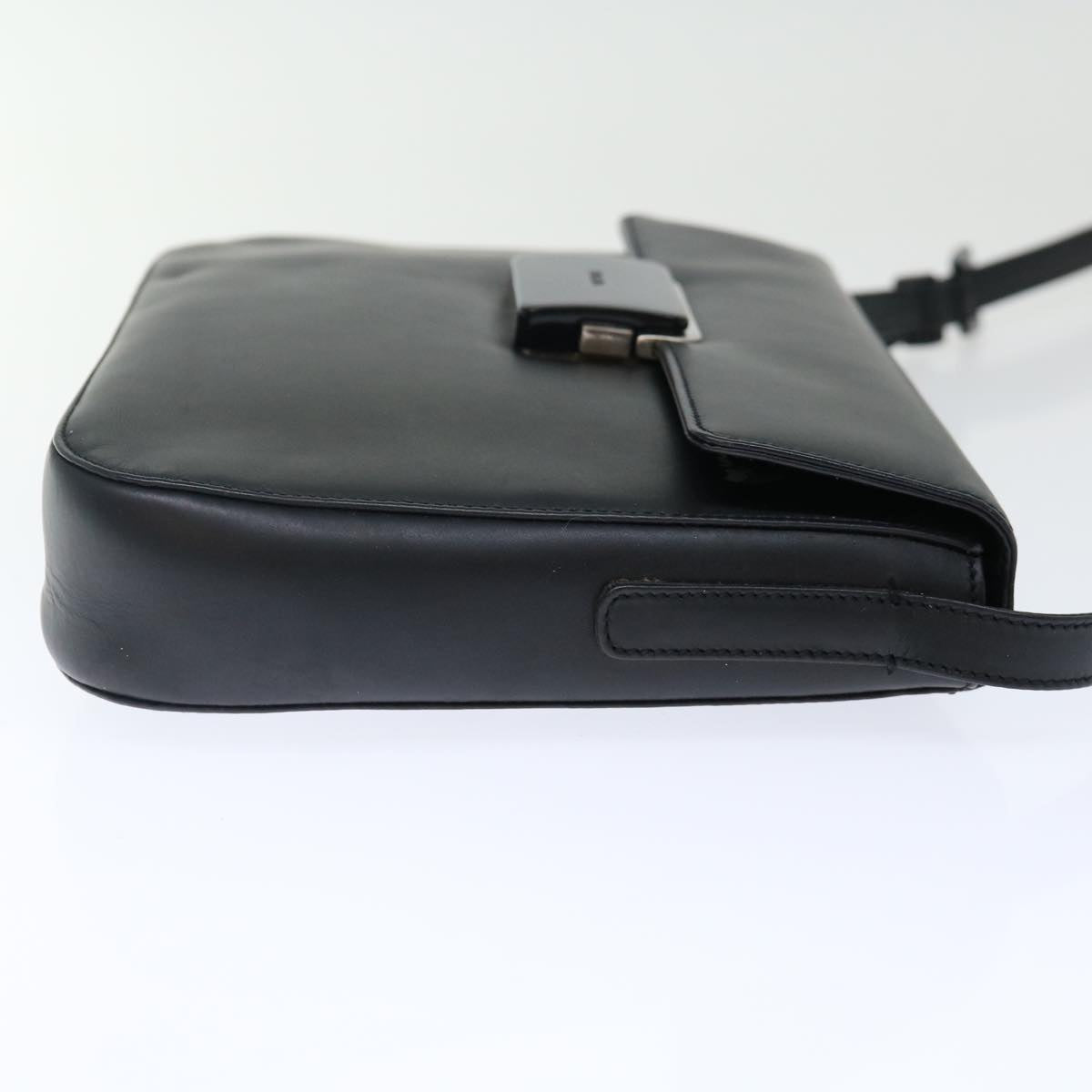 PRADA Shoulder Bag Leather Black 72022